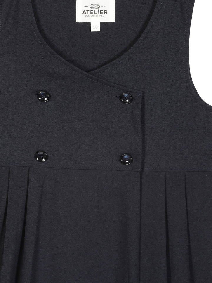 Robe chasuble Écoles de Fanjeaux fille bleu marine – APOLLINE