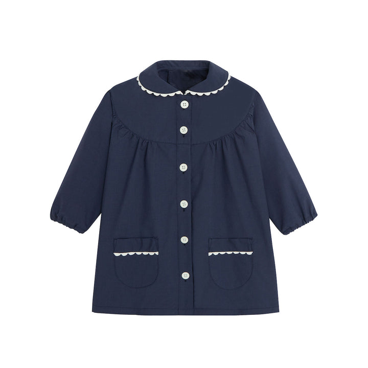 Tablier d'école fille bleu marine - ALIX