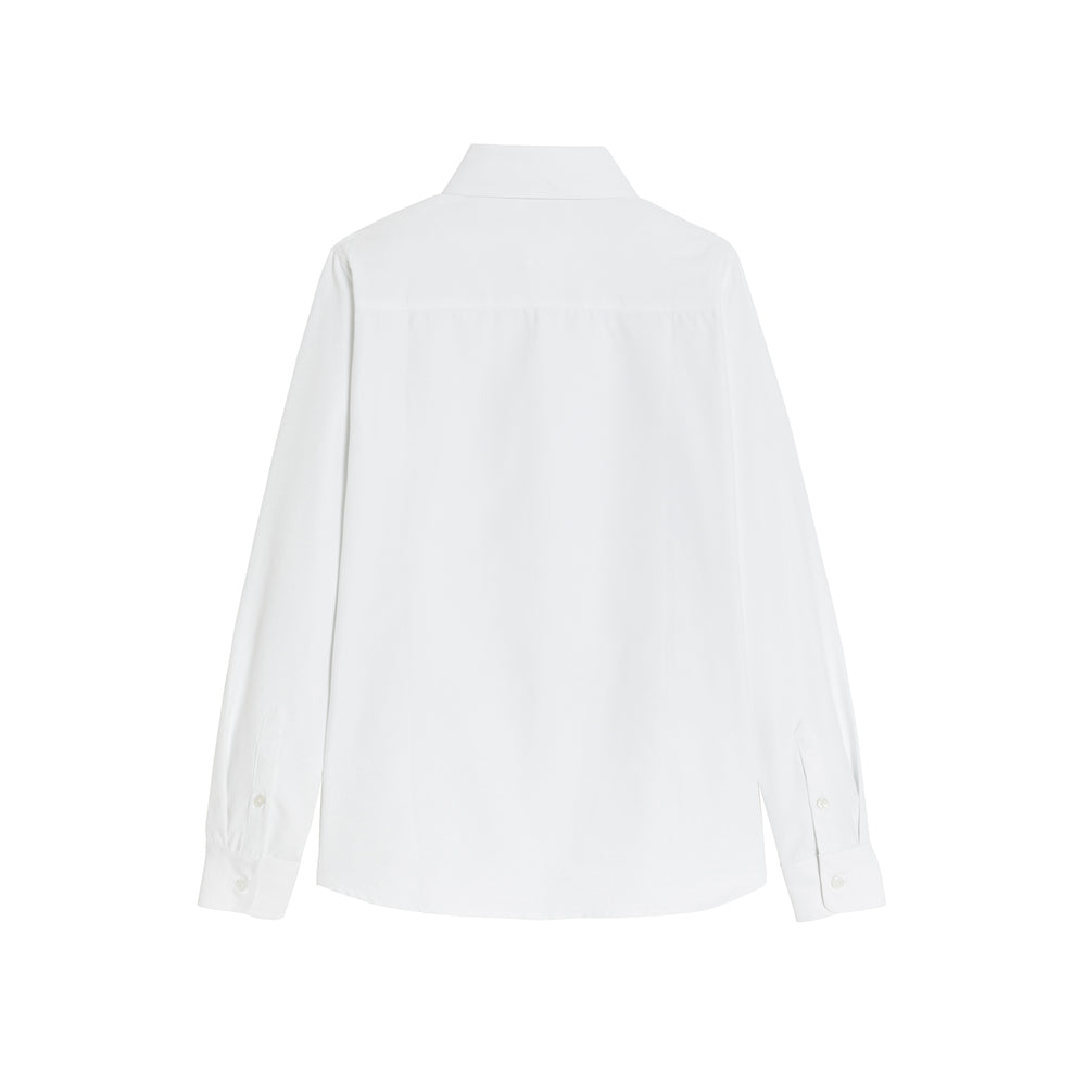 Chemise d'uniforme Oxford blanche à manches longues pour garçon, vue arrière, marque FRANÇOIS.