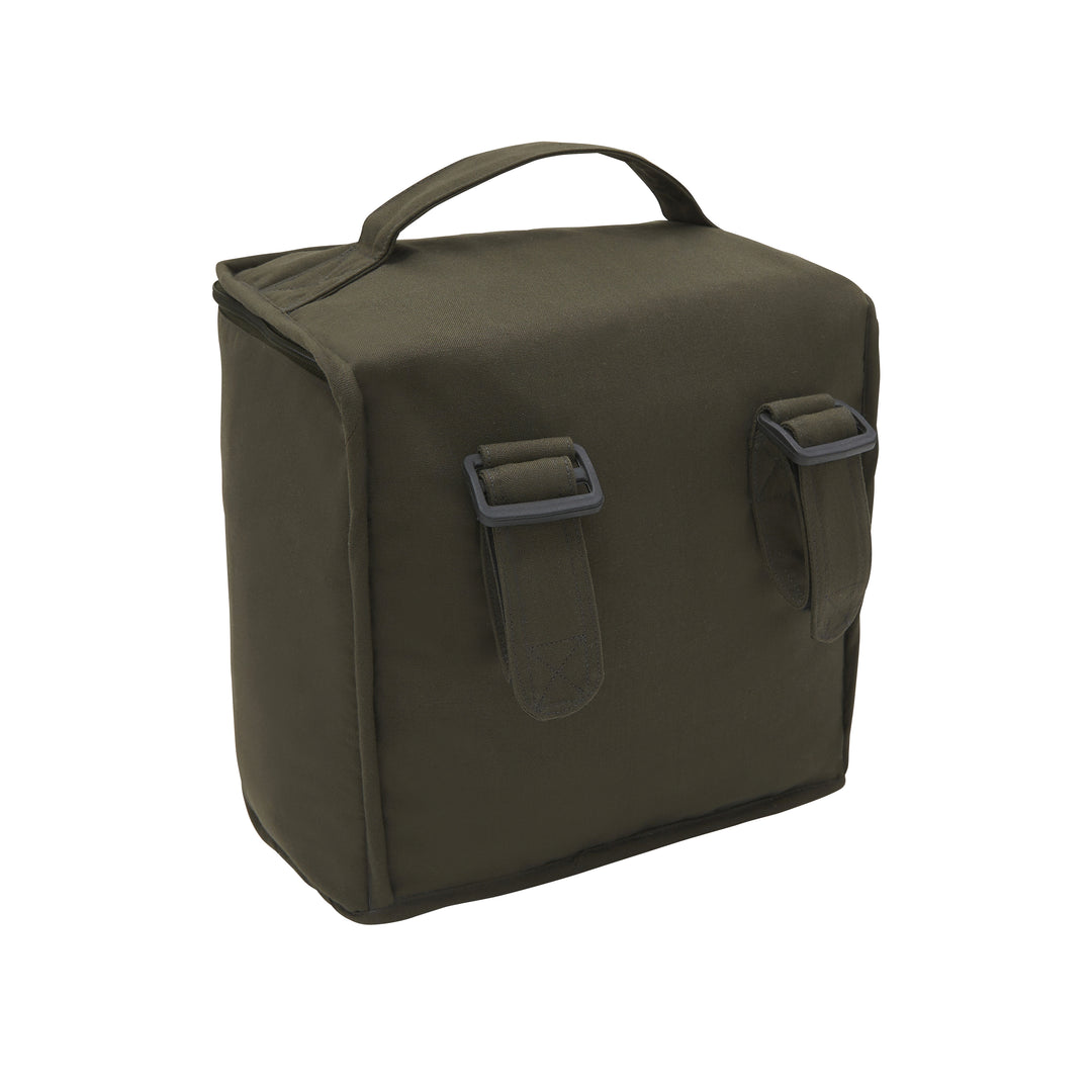 Khaki lunch bag with bicycle print, designed by PIERRE for stylish and practical meal transport.