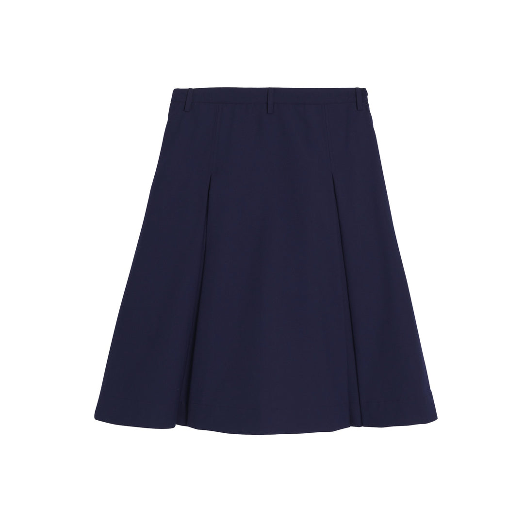 Long navy blue maxi skirt from My Store, featuring a flowing design and elegant back view.