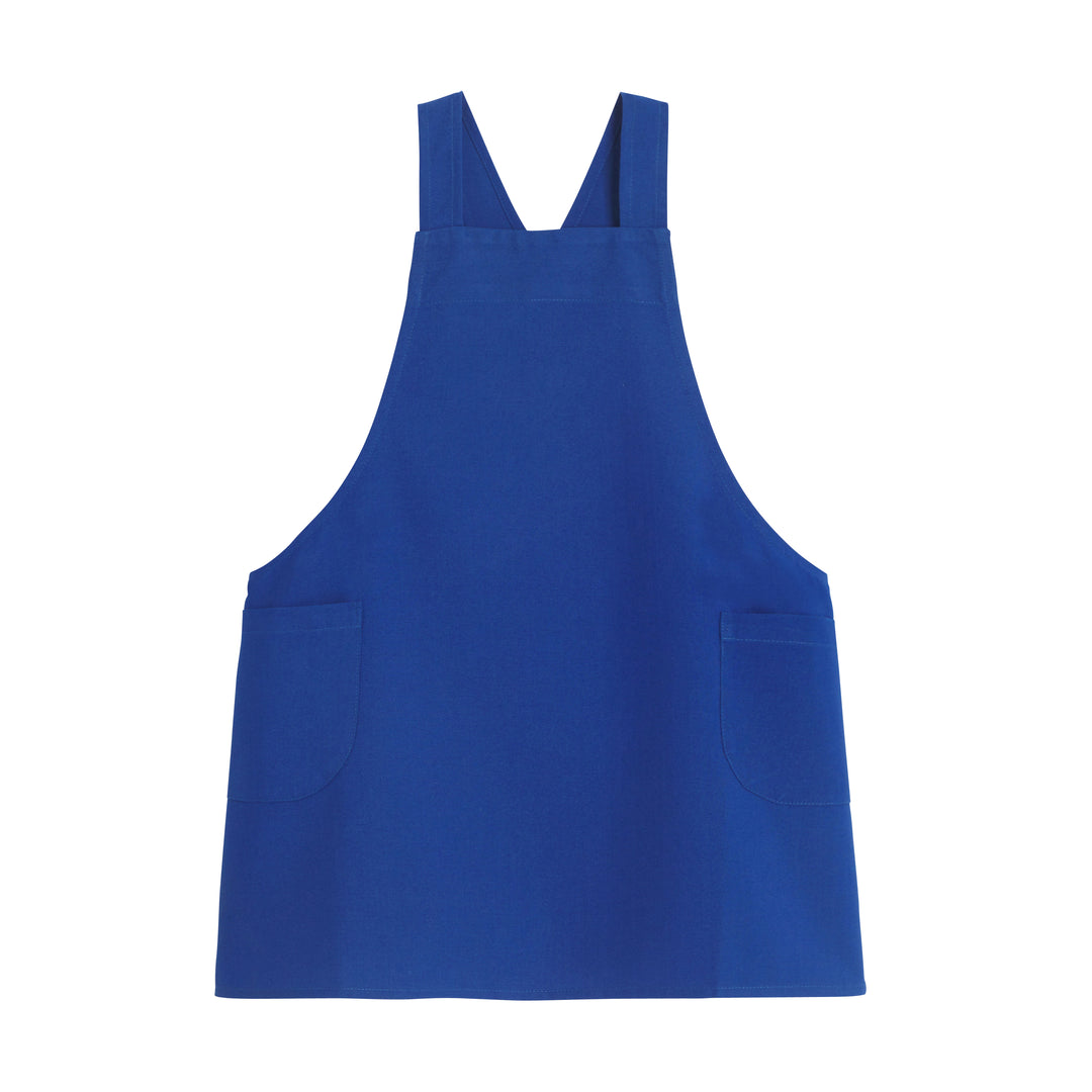 Blue kitchen apron by MICHEL, featuring a stylish design and adjustable neck strap, perfect for cooking and baking.
