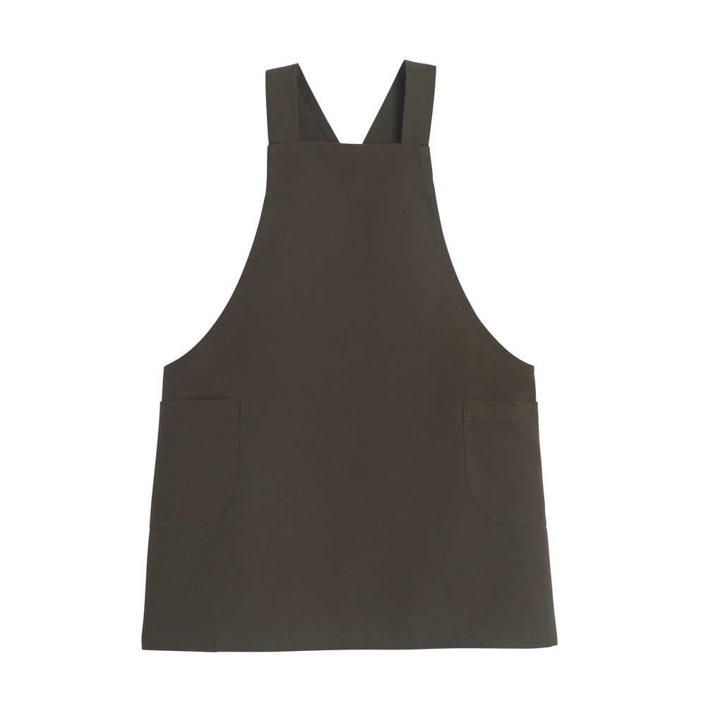 Kaki kitchen apron by MICHEL, featuring a stylish design and adjustable neck strap, perfect for cooking and baking.