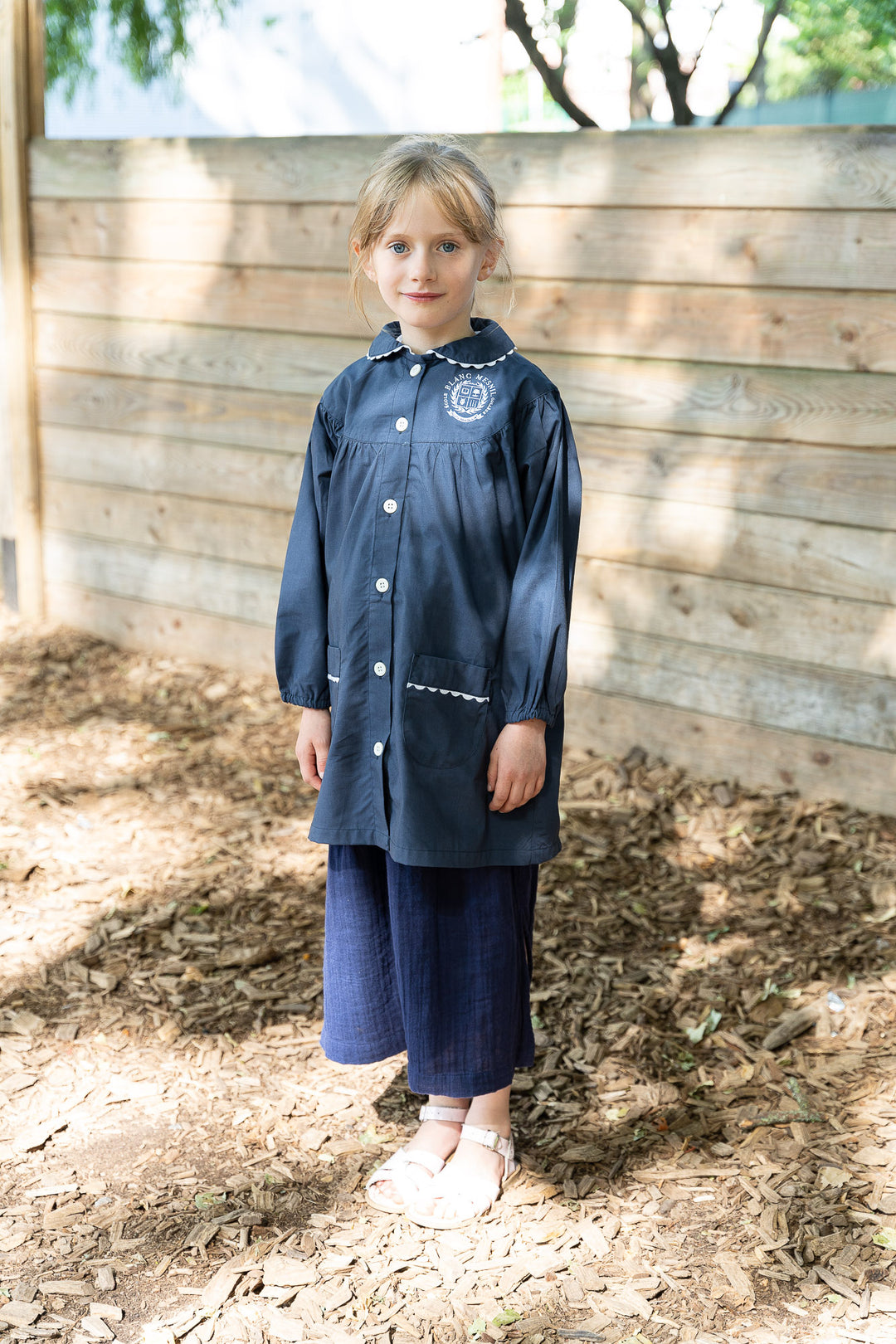 Tablier d'école fille bleu marine - ALIX