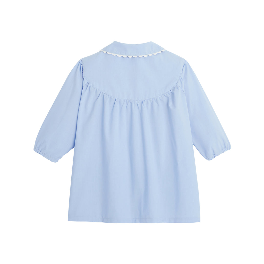Tablier d'école fille bleu ciel - ALIX