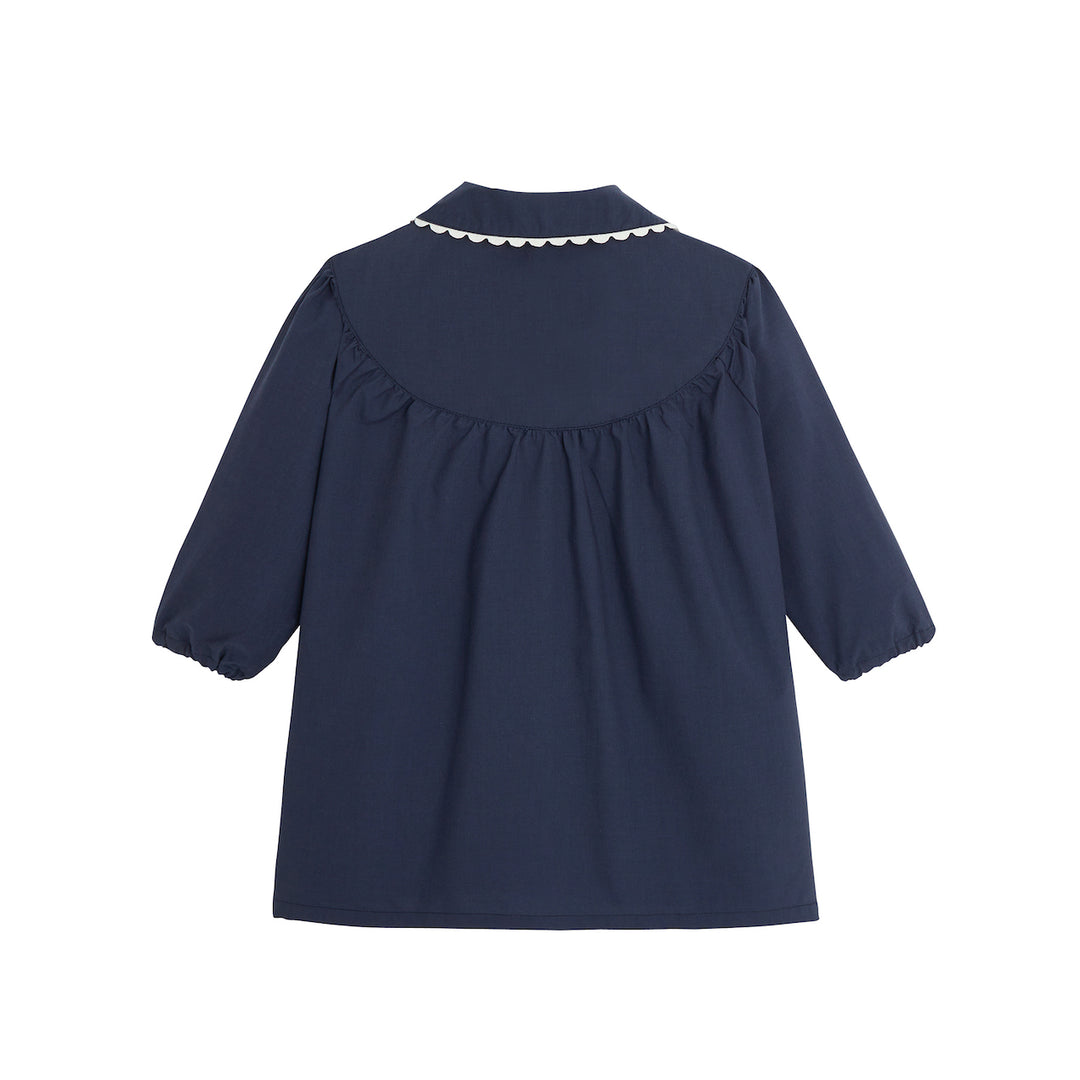 Tablier d'école fille bleu marine - ALIX