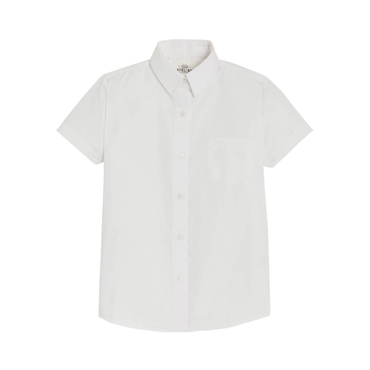 Chemise d’uniforme blanche manches courtes fille – BRUNE